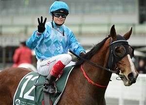 MELBOURNE, AUSTRALIA - JULY 23: Craig Williams riding Teewaters after winning Race 5, the Tobin Brothers Vobis Gold Stayers, during Melbourne Racing at Caulfield Racecourse on July 23, 2022 in Melbourne, Australia. (Photo by Vince Caligiuri/Getty Images)