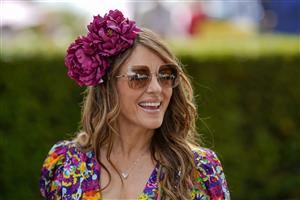 CHICHESTER, ENGLAND - JULY 27: Actress Liz Hurley during day two of the Qatar Goodwood Festival at Goodwood Racecourse on July 27, 2022 in Chichester, England. (Photo by Alan Crowhurst/Getty Images)