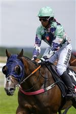 CHICHESTER, ENGLAND - JULY 28: Ashleigh Wicheard riding Dark Shot win The Markel Magnolia Cup during day three of the Qatar Goodwood Festival at Goodwood Racecourse on July 28, 2022 in Chichester, England. (Photo by Alan Crowhurst/Getty Images)