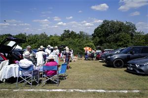 CHICHESTER, ENGLAND - JULY 29: A picnic in the car park during day four of the Qatar Goodwood Festival at Goodwood Racecourse on July 29, 2022 in Chichester, England. (Photo by Alan Crowhurst/Getty Images)