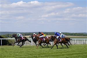 CHICHESTER, ENGLAND - JULY 29: Ryan Moore riding Khaadem (L) win The King George Qatar Stakes during day four of the Qatar Goodwood Festival at Goodwood Racecourse on July 29, 2022 in Chichester, England. (Photo by Alan Crowhurst/Getty Images)