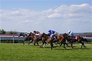 CHICHESTER, ENGLAND - JULY 29: Ryan Moore riding Khaadem (L) win The King George Qatar Stakes during day four of the Qatar Goodwood Festival at Goodwood Racecourse on July 29, 2022 in Chichester, England. (Photo by Alan Crowhurst/Getty Images)