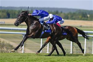 CHICHESTER, ENGLAND - JULY 29: William Buick riding Rebel's Romance (L) win The L'Ormarins Queen's Plate Glorious Stakes during day four of the Qatar Goodwood Festival at Goodwood Racecourse on July 29, 2022 in Chichester, England. (Photo by Alan Crowhurst/Getty Images)
