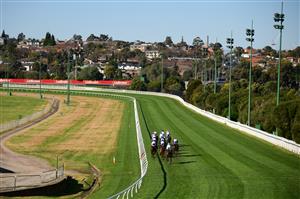 MELBOURNE, AUSTRALIA - JULY 30: General view as the field heads down the Dean Street side of the track in Race 4, the Dominant Plant Powered Cleaning Handicap, during Melbourne Racing at Moonee Valley Racecourse on July 30, 2022 in Melbourne, Australia. (Photo by Vince Caligiuri/Getty Images)