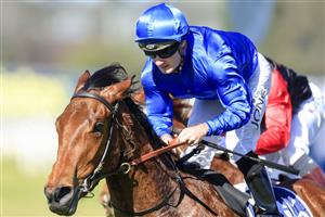 SYDNEY, AUSTRALIA - JULY 30: Reece Jones (blue) on Troach wins race 2 the Precise Air Handicap during Sydney Racing at Rosehill Gardens on July 30, 2022 in Sydney, Australia. (Photo by Mark Evans/Getty Images)