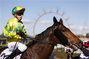 SYDNEY, AUSTRALIA - JULY 30: Brenton Avdulla on Elusive Jewel returns to scale after winning race 4 the Atc Thank You Owners Handicap during Sydney Racing at Rosehill Gardens on July 30, 2022 in Sydney, Australia. (Photo by Mark Evans/Getty Images)