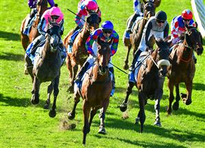 MELBOURNE, AUSTRALIA - JULY 30: Jake Noonan riding Shock 'Em Ova winning Race 4, Dominant Plant Powered Cleaning Handicap, during Melbourne Racing at Moonee Valley Racecourse on July 30, 2022 in Melbourne, Australia. (Photo by Vince Caligiuri/Getty Images)