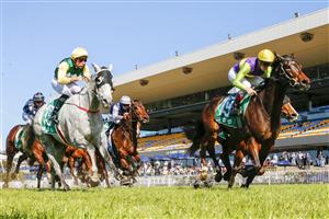 SYDNEY, AUSTRALIA - JULY 30: James McDonald (R) on Molly Nails wins race 1 the Tab Highway Handicap during Sydney Racing at Rosehill Gardens on July 30, 2022 in Sydney, Australia. (Photo by Mark Evans/Getty Images)