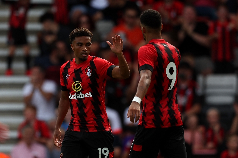 Junior Stanislas of Bournemouth celebrates scoring