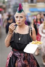 YORK, ENGLAND - AUGUST 18: Chips for lunch at York Racecourse on August 18, 2022 in York, England. (Photo by Alan Crowhurst/Getty Images)