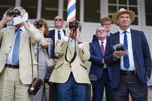 YORK, ENGLAND - AUGUST 18: Watching at York Racecourse on August 18, 2022 in York, England. (Photo by Alan Crowhurst/Getty Images)