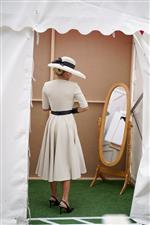 YORK, ENGLAND - AUGUST 18: Getting prepared for the 'Best Dressed' show at York Racecourse on August 18, 2022 in York, England. (Photo by Alan Crowhurst/Getty Images)