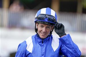 YORK, ENGLAND - AUGUST 20: Jim Crowley poses at York Racecourse on August 20, 2022 in York, England. (Photo by Alan Crowhurst/Getty Images)