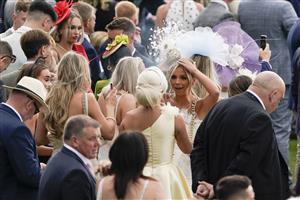 YORK, ENGLAND - AUGUST 20: Fashion at York Racecourse on August 20, 2022 in York, England. (Photo by Alan Crowhurst/Getty Images)