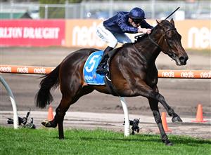MELBOURNE, AUSTRALIA - AUGUST 27: Jake Noonan riding Lady of Honour winning Race 2, the Stow Storage Solutions Handicap, during Melbourne Racing at Caulfield Racecourse on August 27, 2022 in Melbourne, Australia. (Photo by Vince Caligiuri/Getty Images)