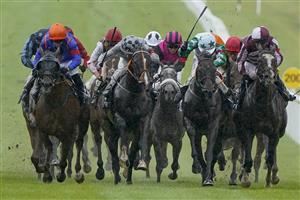 KILDARE, IRELAND - SEPTEMBER 11: Andrew Slattery riding Dexter Belle (grey, checked cap) win The Irish Stallion Farms EBF 'Bold Lad' Sprint Handicap at Curragh Racecourse on September 11, 2022 in Kildare, Ireland. (Photo by Alan Crowhurst/Getty Images)