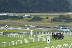 KILDARE, IRELAND - SEPTEMBER 11: A general view as runners turn into the straight during The Moyglare 'Jewels' Blandford Stakes at Curragh Racecourse on September 11, 2022 in Kildare, Ireland. (Photo by Alan Crowhurst/Getty Images)