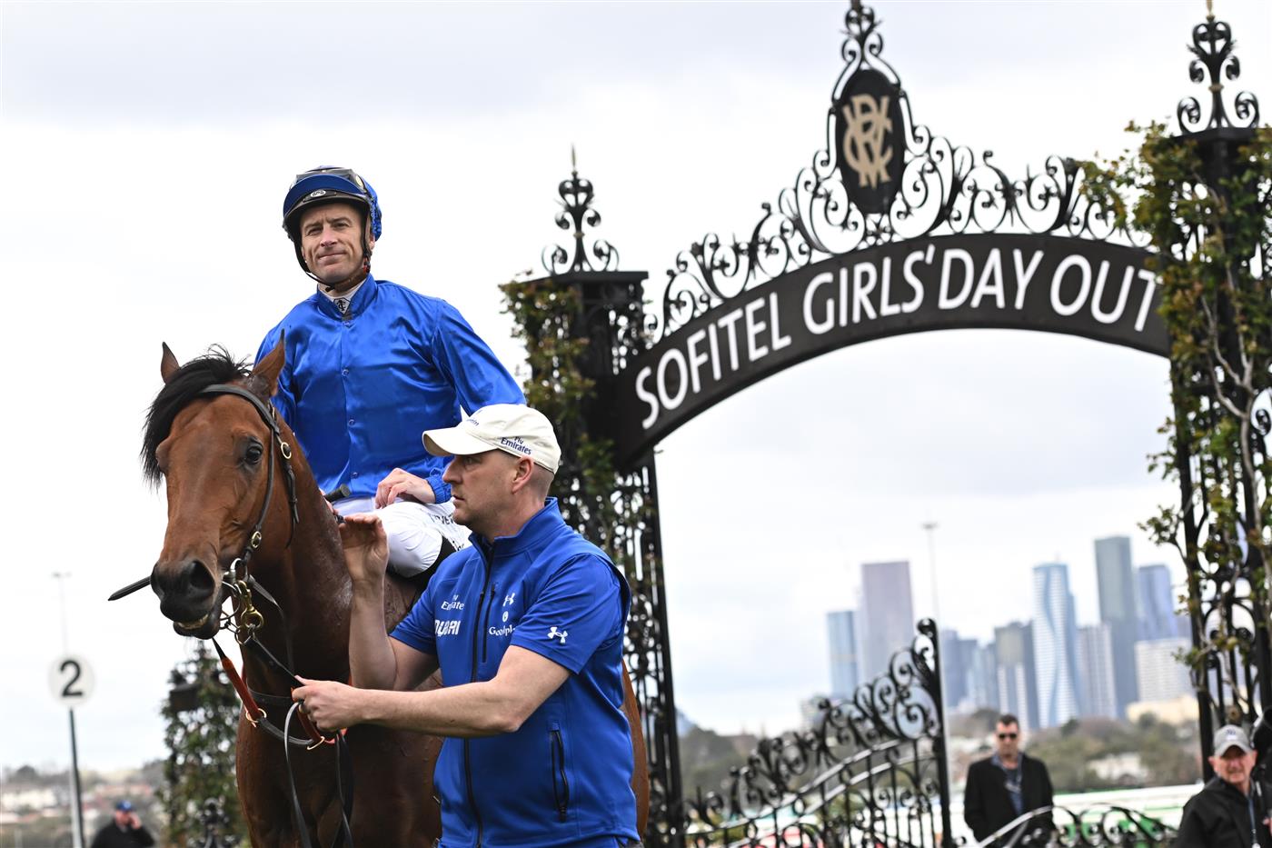 MELBOURNE, AUSTRALIA - SEPTEMBER 10: Blake Shinn riding Spacewalk after winning Race 1, the Winning Edge Poseidon Stakes, during Melbourne Racing at Flemington Racecourse on September 10, 2022 in Melbourne, Australia. (Photo by Vince Caligiuri/Getty Images)