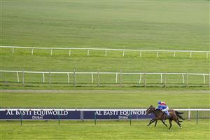 NEWMARKET, ENGLAND - SEPTEMBER 23: William Buick riding Eternal Pearl (blue) win The Princess Royal Al Basti Equiworld, Dubai Stakes at Newmarket Racecourse on September 23, 2022 in Newmarket, England. (Photo by Alan Crowhurst/Getty Images)