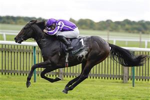 NEWMARKET, ENGLAND - SEPTEMBER 24: Ryan Moore riding Blackbeard win The Juddmonte Middle Park Stakes at Newmarket Racecourse on September 24, 2022 in Newmarket, England. (Photo by Alan Crowhurst/Getty Images)