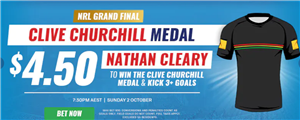 Get $4.50 for Nathan Cleary to win the Clive Churchill & kick 3+ Goals
