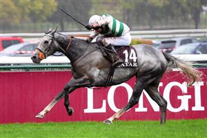 TOPSHOT - British jockey Luke Morris riding on "Alpinista" competes on his way to win The Prix de l