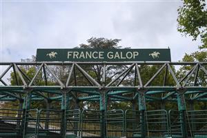 PARIS, FRANCE - OCTOBER 02: A general view of an old set of starting stalls at Hippodrome de ParisLongchamp on October 02, 2022 in Paris, France. (Photo by Alan Crowhurst/Getty Images)