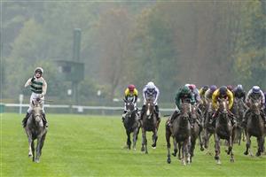 PARIS, FRANCE - OCTOBER 02: Luke Morris riding Alpinista (L) win The Qatar Prix de l
