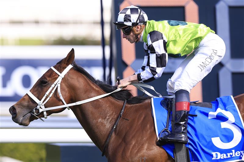 SYDNEY, AUSTRALIA - OCTOBER 01: James McDonald on Zougotcha wins race 6 the Darley Flight Stakes during Sydney Racing at Royal Randwick Racecourse on October 01, 2022 in Sydney, Australia. (Photo by Mark Evans/Getty Images)
