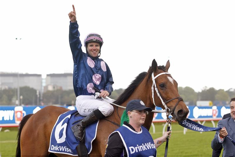 SYDNEY, AUSTRALIA - OCTOBER 01: Tommy Berry on No Compromise returns to scale after winning race 9 the Furphy Metropolitan during Sydney Racing at Royal Randwick Racecourse on October 01, 2022 in Sydney, Australia. (Photo by Mark Evans/Getty Images)