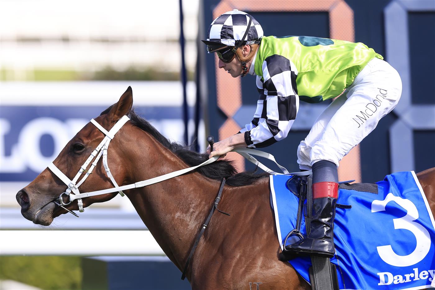 SYDNEY, AUSTRALIA - OCTOBER 01: James McDonald on Zougotcha wins race 6 the Darley Flight Stakes during Sydney Racing at Royal Randwick Racecourse on October 01, 2022 in Sydney, Australia. (Photo by Mark Evans/Getty Images)