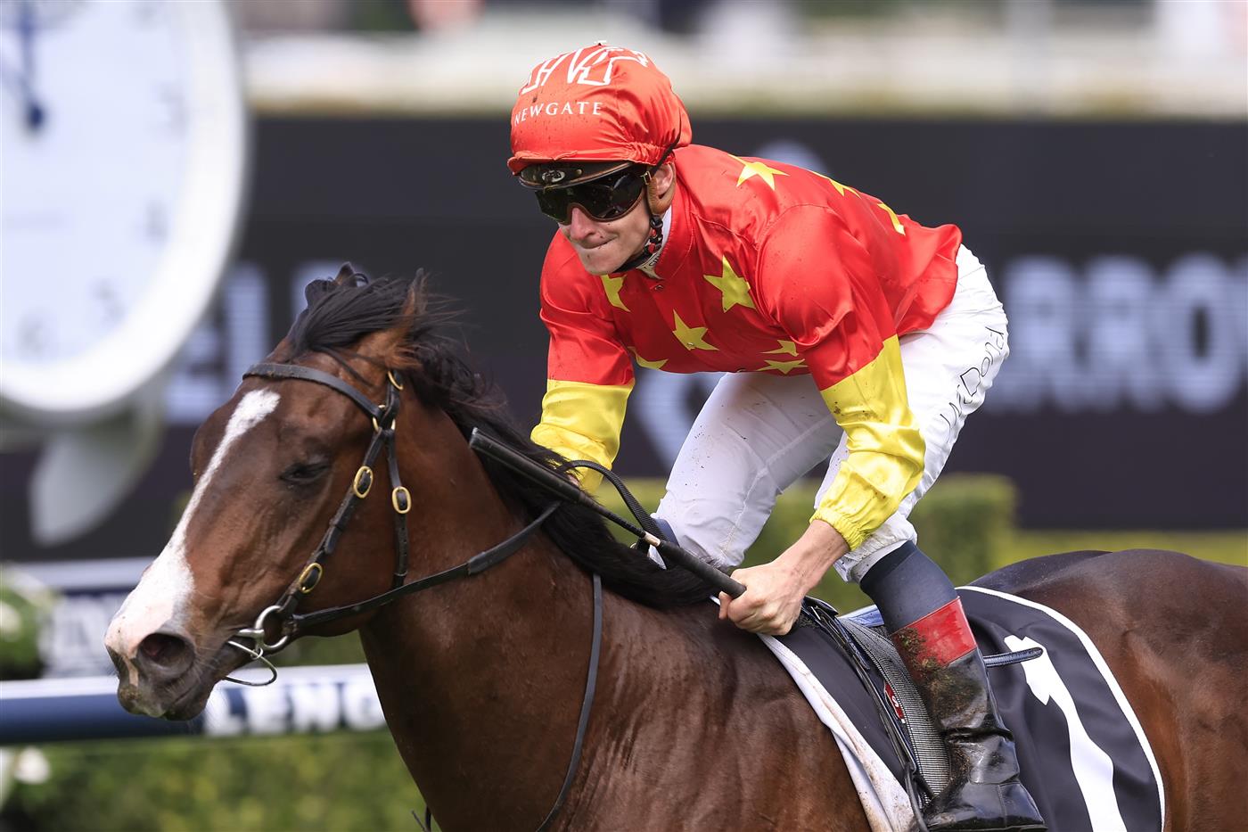 SYDNEY, AUSTRALIA - OCTOBER 01: James McDonald on Empire of Japan wins race 1 the Arrowfield Breeders’ Plate during Sydney Racing at Royal Randwick Racecourse on October 01, 2022 in Sydney, Australia. (Photo by Mark Evans/Getty Images)