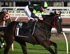 MELBOURNE, AUSTRALIA - OCTOBER 01: Joshua Parr riding Private Eye winning Race 8, the Gilgai Stakes , during Turnbull Stakes Day at Flemington Racecourse on October 01, 2022 in Melbourne, Australia. (Photo by Vince Caligiuri/Getty Images)