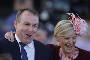 SYDNEY, AUSTRALIA - OCTOBER 01:Trainer John O'Shea after Lost And Running wins race 7 the Bisley Workwear Premiere Stakes during Sydney Racing at Royal Randwick Racecourse on October 01, 2022 in Sydney, Australia. (Photo by Jenny Evans/Getty Images)