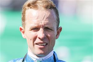 SYDNEY, AUSTRALIA - OCTOBER 01: Kerrin McEvoy looks on after winning race 5 the Drinkwise Dulcify Stakes on Williamsburg  during Sydney Racing at Royal Randwick Racecourse on October 01, 2022 in Sydney, Australia. (Photo by Jenny Evans/Getty Images)