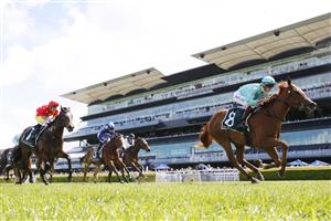 SYDNEY, AUSTRALIA - OCTOBER 01: Regan Bayliss on Platinum Jubilee wins race 2 the Keeneland Gimcrack Stakes during Sydney Racing at Royal Randwick Racecourse on October 01, 2022 in Sydney, Australia. (Photo by Mark Evans/Getty Images)