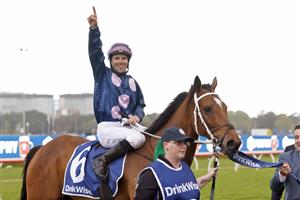SYDNEY, AUSTRALIA - OCTOBER 01: Tommy Berry on No Compromise returns to scale after winning race 9 the Furphy Metropolitan during Sydney Racing at Royal Randwick Racecourse on October 01, 2022 in Sydney, Australia. (Photo by Mark Evans/Getty Images)