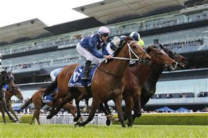 SYDNEY, AUSTRALIA - OCTOBER 01: Tommy Berry on No Compromise wins race 9 the Furphy Metropolitan during Sydney Racing at Royal Randwick Racecourse on October 01, 2022 in Sydney, Australia. (Photo by Mark Evans/Getty Images)