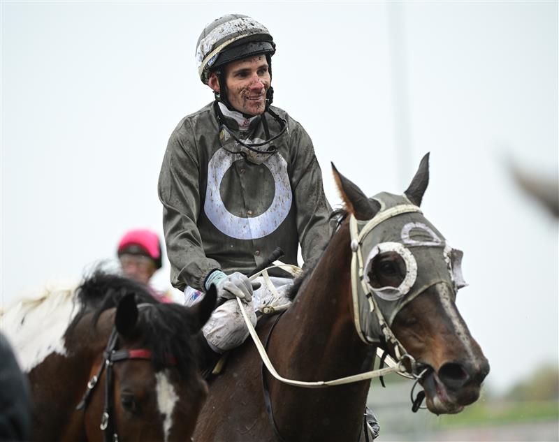 MELBOURNE, AUSTRALIA - OCTOBER 12: Jamie Mott riding Real Sensation after winning Race 5, the Spicer Thoroughbreds Grassroots Gallop, during Caulfield Thousand Guineas Day at Caulfield Racecourse on October 12, 2022 in Melbourne, Australia. (Photo by Vince Caligiuri/Getty Images)