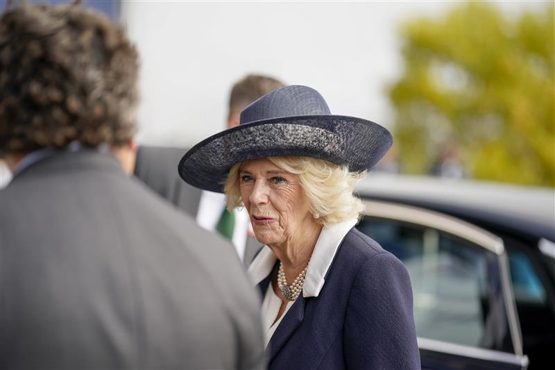 ASCOT, ENGLAND - OCTOBER 15: Camilla, Queen Consort arrives at Ascot Racecourse on October 15, 2022 in Ascot, England. (Photo by Alan Crowhurst/Getty Images)