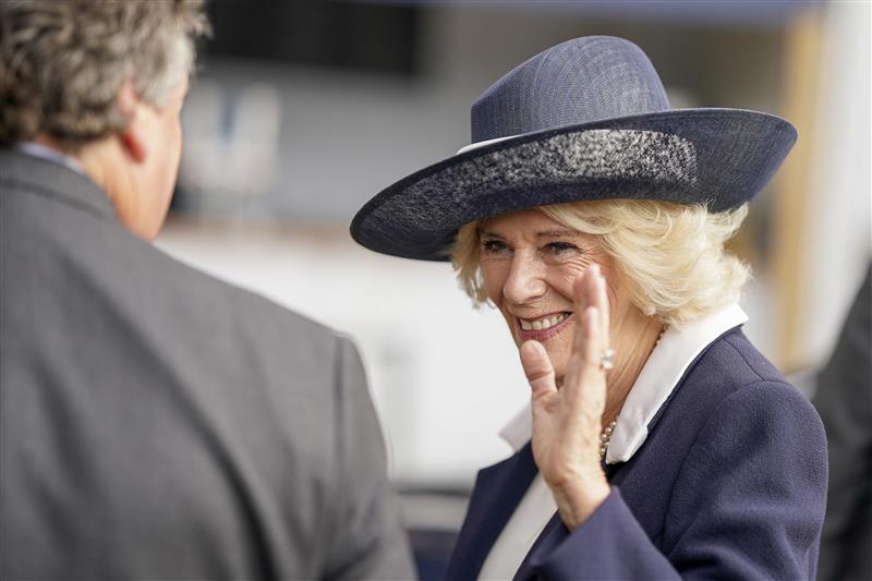 ASCOT, ENGLAND - OCTOBER 15: Camilla, Queen Consort arrives at Ascot Racecourse on October 15, 2022 in Ascot, England. (Photo by Alan Crowhurst/Getty Images)