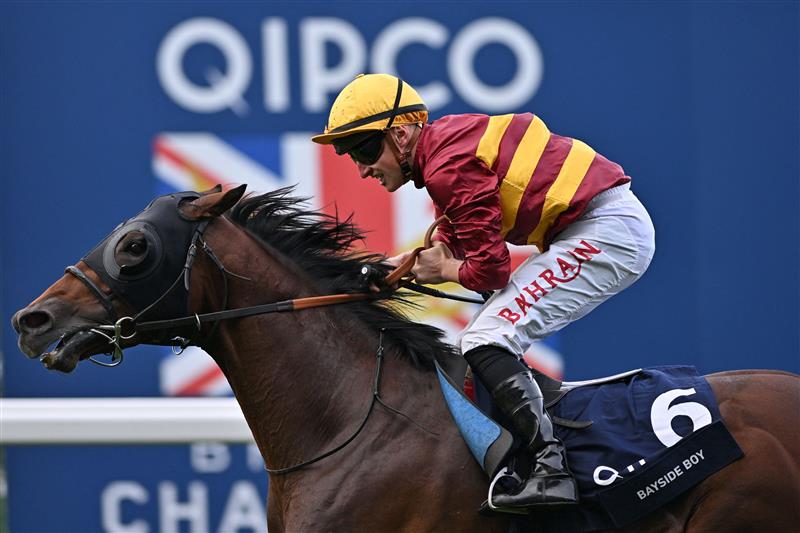 British jockey Tom Marquand after riding Bayside Boy to victory in the Queen Elizabeth II Stakes on Qipco British Champions Day at Ascot Racecourse, west of London on October 15, 2022. - Champions day is the finale of the British flat racing season and the UK's richest raceday. (Photo by Glyn KIRK / AFP) (Photo by GLYN KIRK/AFP via Getty Images)