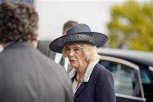 ASCOT, ENGLAND - OCTOBER 15: Camilla, Queen Consort arrives at Ascot Racecourse on October 15, 2022 in Ascot, England. (Photo by Alan Crowhurst/Getty Images)