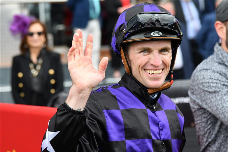 MELBOURNE, AUSTRALIA - OCTOBER 15: Josh Parr after riding A Very Fine Red to win Race 6, the Carlton Draught Alinghi Stakes, during Caulfield Cup Day at Caulfield Racecourse on October 15, 2022 in Melbourne, Australia. (Photo by Vince Caligiuri/Getty Images)