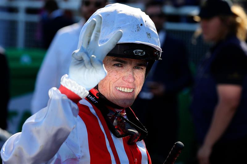 Jockey Craig Williams reacts after riding the wining horse Giga Kick during the Everest 2022 horse race at the Royal Randwick race course in Sydney on October 15, 2022. - XGTY-- IMAGE RESTRICTED TO EDITORIAL USE - STRICTLY NO COMMERCIAL USE -- (Photo by DAVID GRAY / AFP) / XGTY-- IMAGE RESTRICTED TO EDITORIAL USE - STRICTLY NO COMMERCIAL USE -- (Photo by DAVID GRAY/AFP via Getty Images)