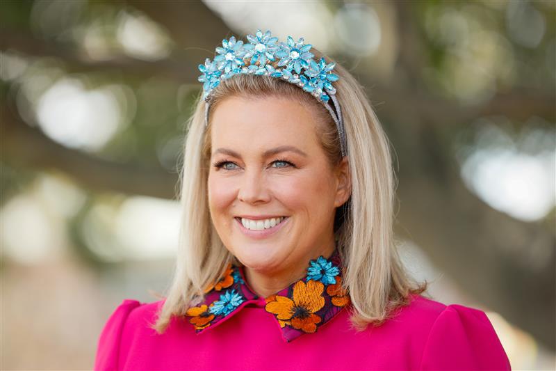 SYDNEY, AUSTRALIA - OCTOBER 15: Samantha Armytage poses during Sydney Racing at Royal Randwick Racecourse on October 15, 2022 in Sydney, Australia. (Photo by Hanna Lassen/Getty Images for ATC)