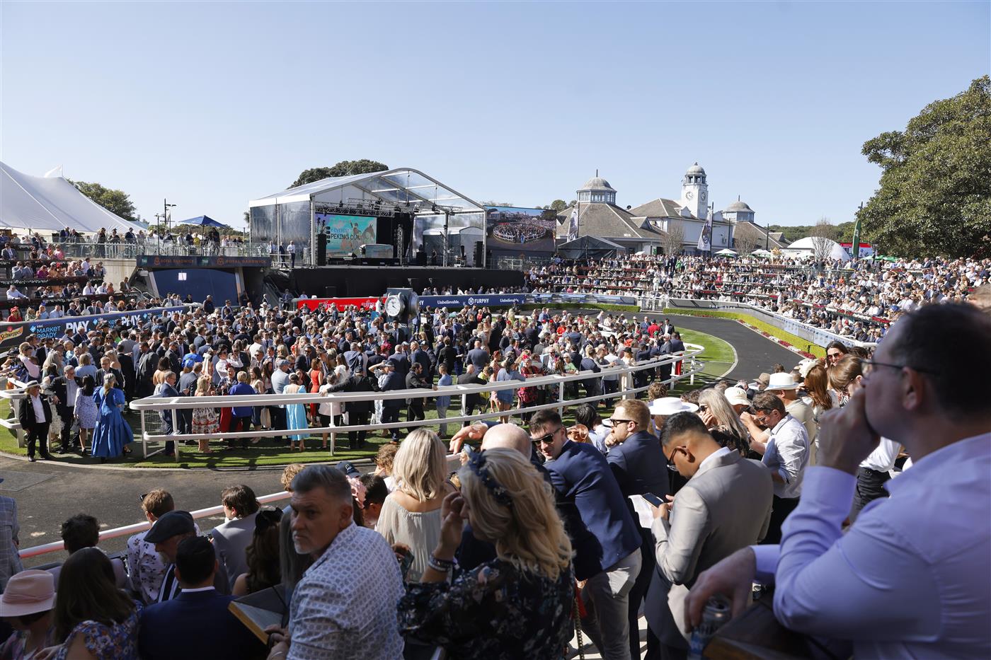 SYDNEY, AUSTRALIA - OCTOBER 15: A general view of the Theatre of the Horse before the Everest during Everest Day at Royal Randwick Racecourse on October 15, 2022 in Sydney, Australia. (Photo by Mark Evans/Getty Images)