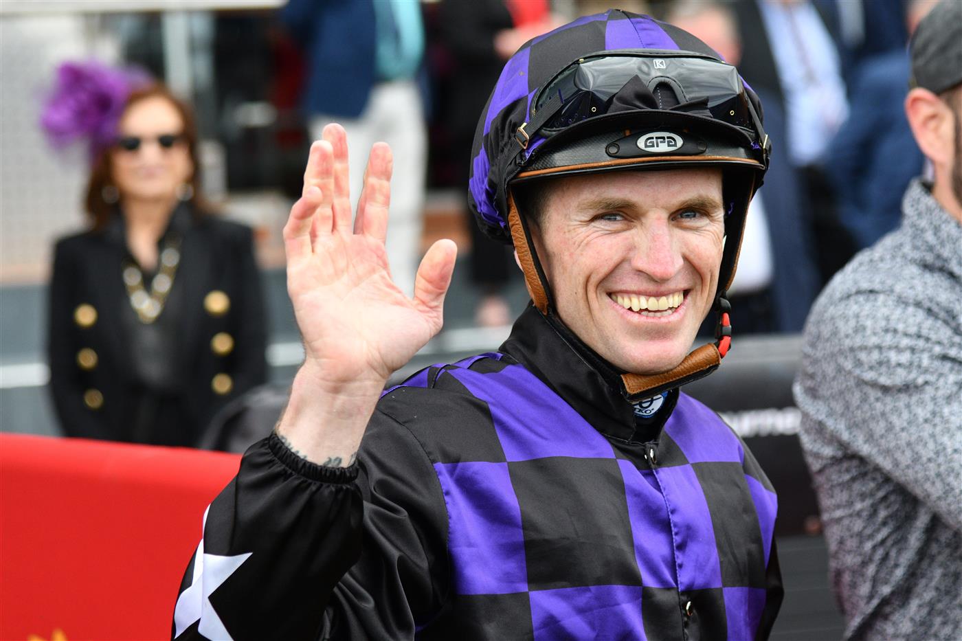 MELBOURNE, AUSTRALIA - OCTOBER 15: Josh Parr after riding A Very Fine Red to win Race 6, the Carlton Draught Alinghi Stakes, during Caulfield Cup Day at Caulfield Racecourse on October 15, 2022 in Melbourne, Australia. (Photo by Vince Caligiuri/Getty Images)