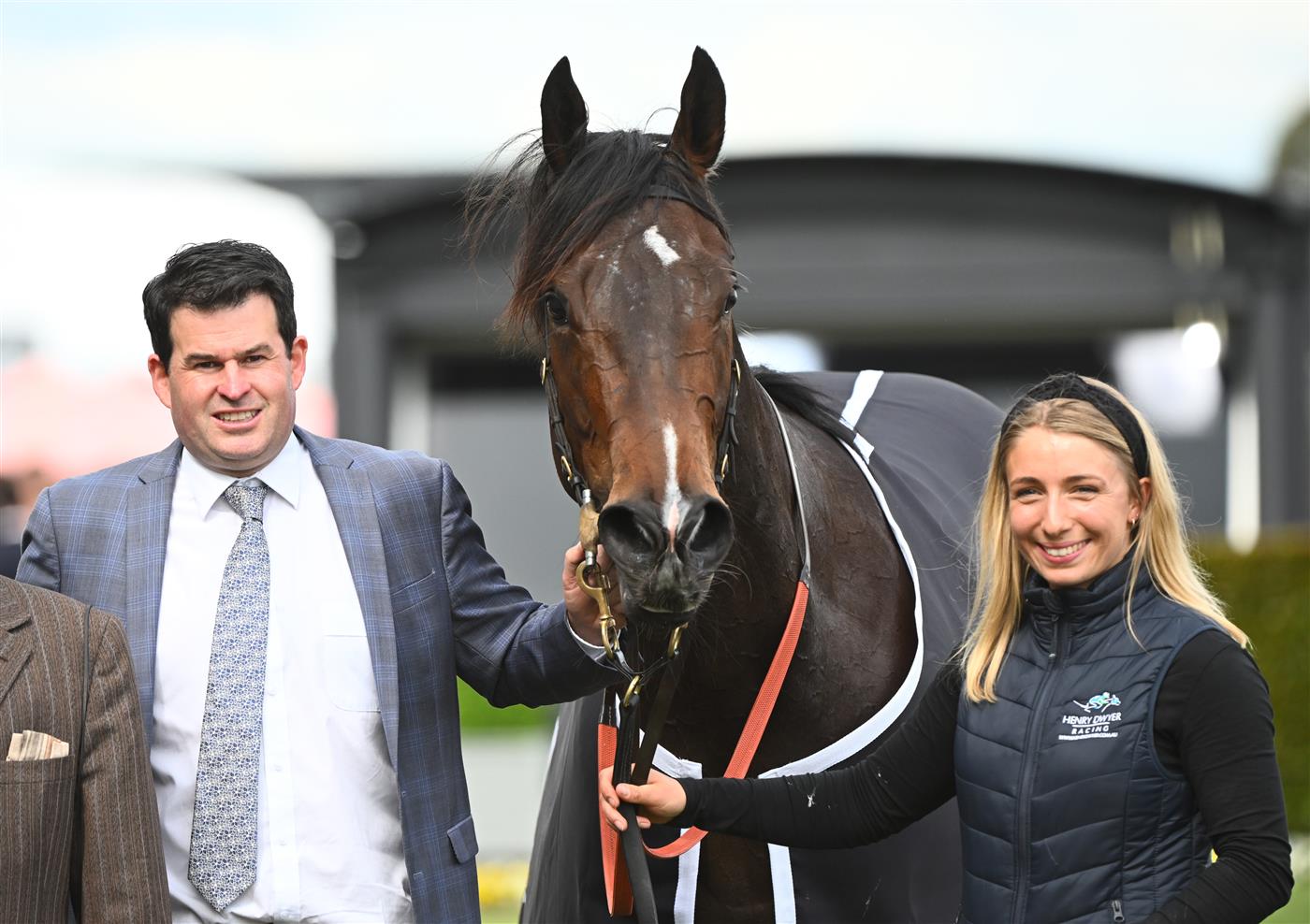 MELBOURNE, AUSTRALIA - OCTOBER 15: Trainer Henry Dwyer poses after Asfoora won Race 7, the The Mccafe Sprint, during Caulfield Cup Day at Caulfield Racecourse on October 15, 2022 in Melbourne, Australia. (Photo by Vince Caligiuri/Getty Images)