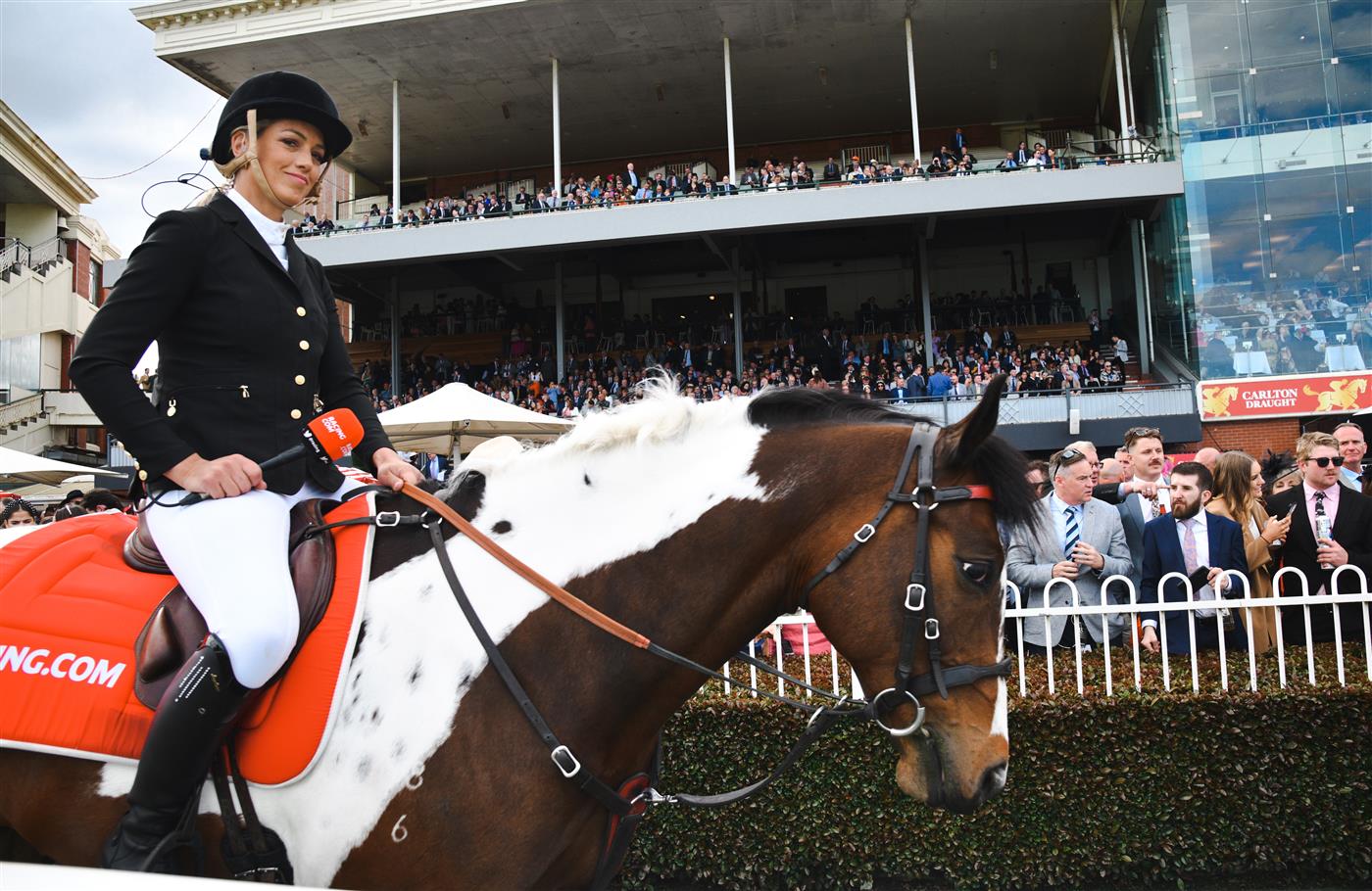 MELBOURNE, AUSTRALIA - OCTOBER 15: Charlotte Littlefield is seen during Caulfield Cup Day at Caulfield Racecourse on October 15, 2022 in Melbourne, Australia. (Photo by Vince Caligiuri/Getty Images)